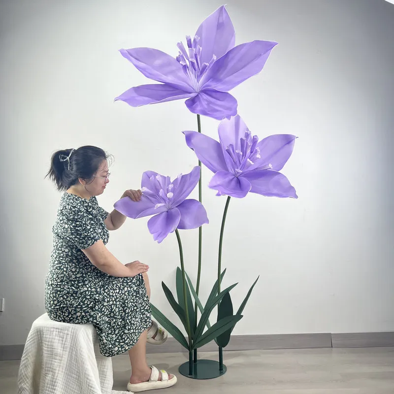 Paper art flower decorative flower window Meichen shopping mall decorative flower art activity arrangement giant simulated paper