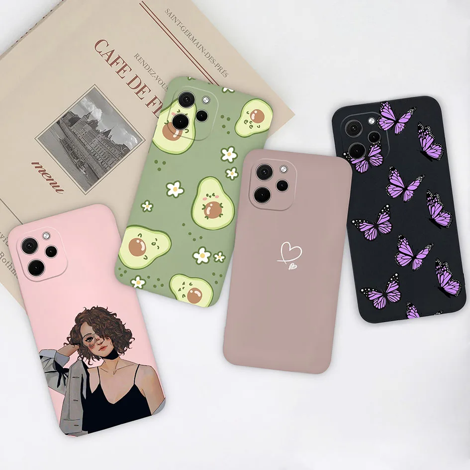 For Huawei Nova Y61 Enjoy 50z Case New Shockproof Matte Fashion Avocado Butterfly Back Cover For Huawei Enjoy 50z Funda EVE-AL00