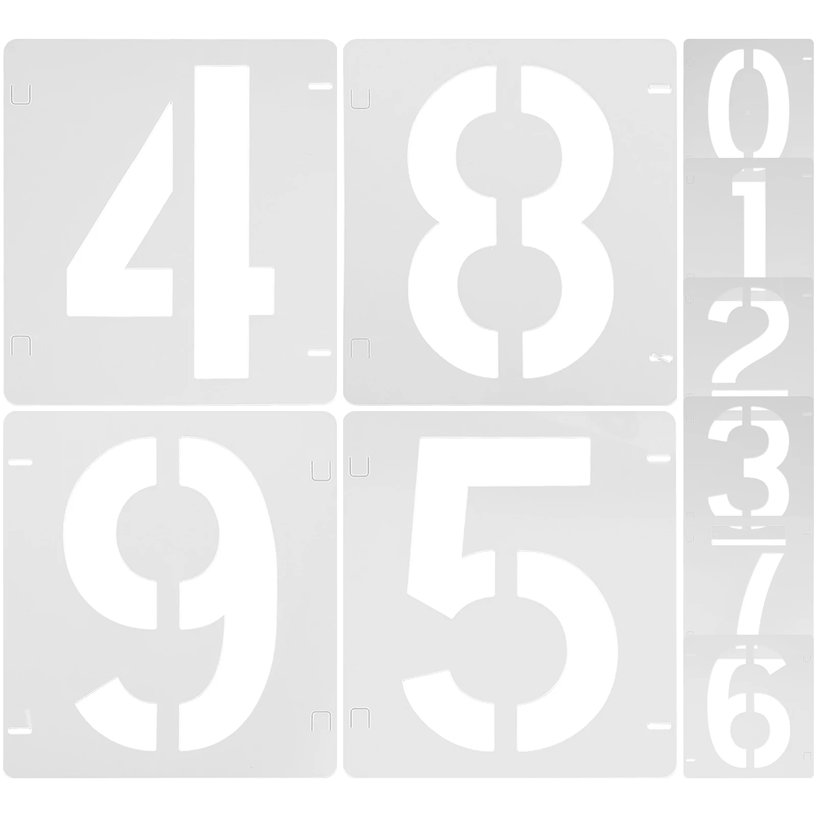 

10 Sheets Digital Template Stencils for Spray Paint Number Plastic Reusable Painting