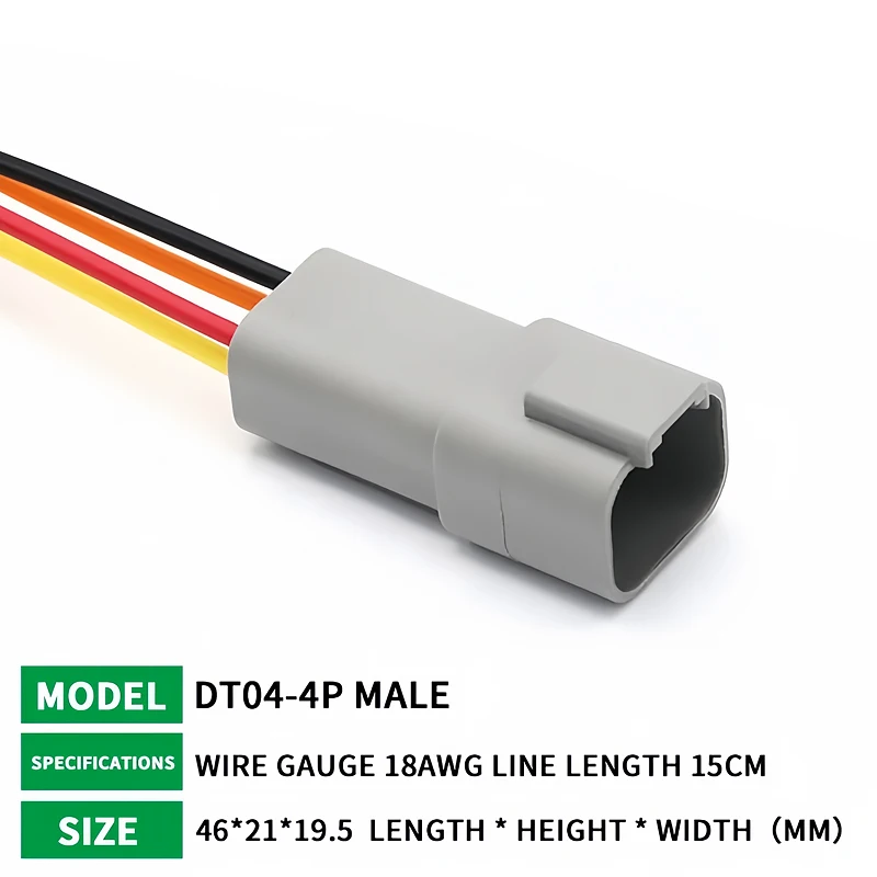 4 Pin DT04-4P DT06-4S Waterproof Connector with 15cm Cable - Heavy Duty Electrical Plug Socket for Car, Truck, Motorcycle & Boat T&I Online Store