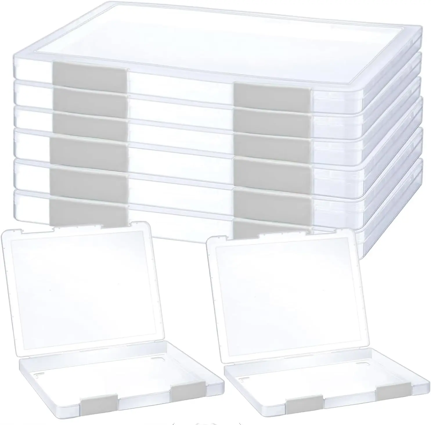 

6-Pack Clear Plastic A4 File Storage Boxes, Portable Document Organizer for Letter Paper & Magazines