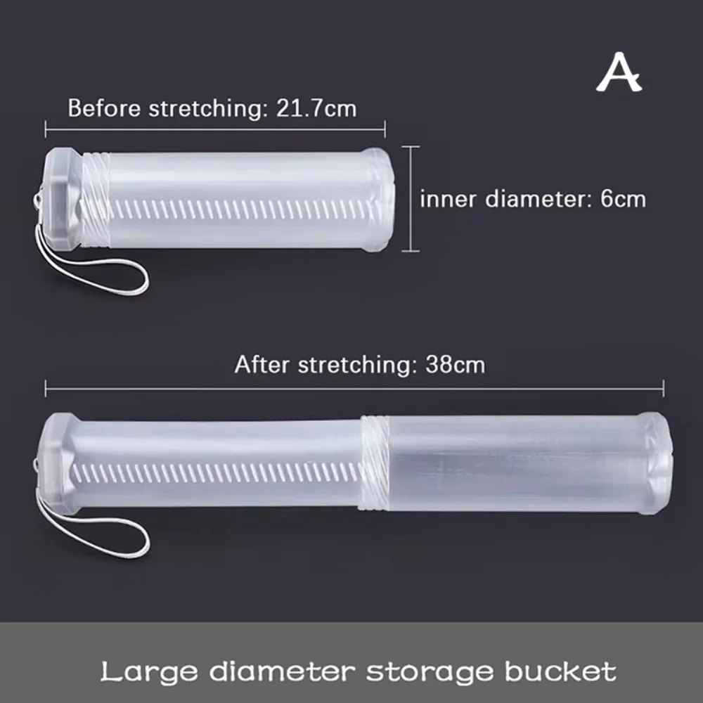 Adjustable Height Retractable Pencil Holder Clear Plastic Transparent Telescopic Pen Holder Dustproof With Lid