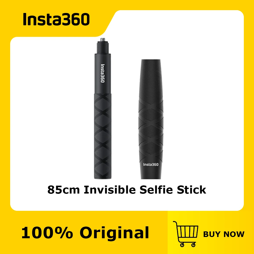 Official & Original Insta360 85cm Invisible Selfie Stick, Auto-removed in 360º shots for insane third-person views