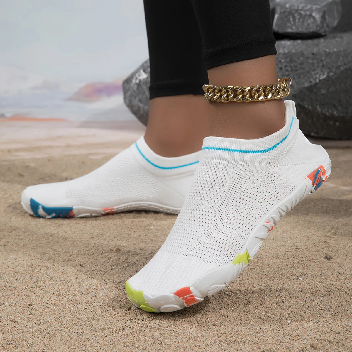Men Anti-Slip Quick Dry Aqua Wading Shoes Tracing Water Shoes Outdoor Beach Walking Breathable Water Shoes Barefoot Shoes image 3
