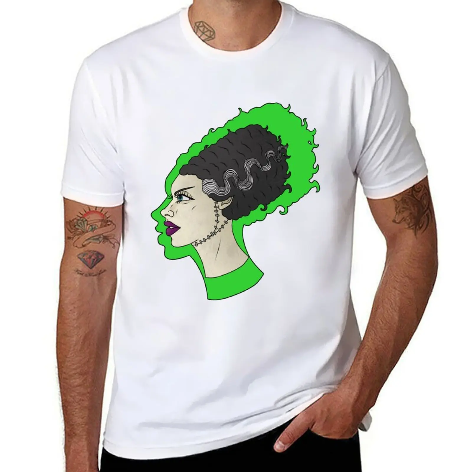 

Bride of Frankenstein T-Shirt cotton t shirt man anime tshirt T-Shirt