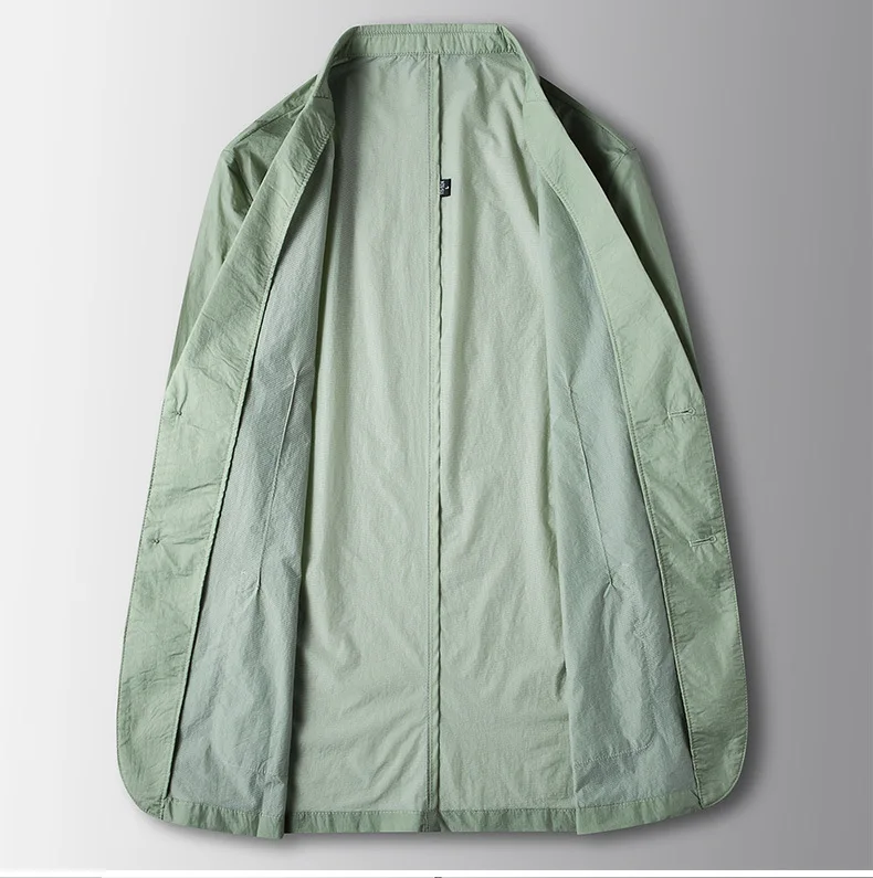 

Новинка 2026: Мужской легкий деловой повседневный пиджак из тонкого ледяного шелка, однотонный, с защитой от солнца