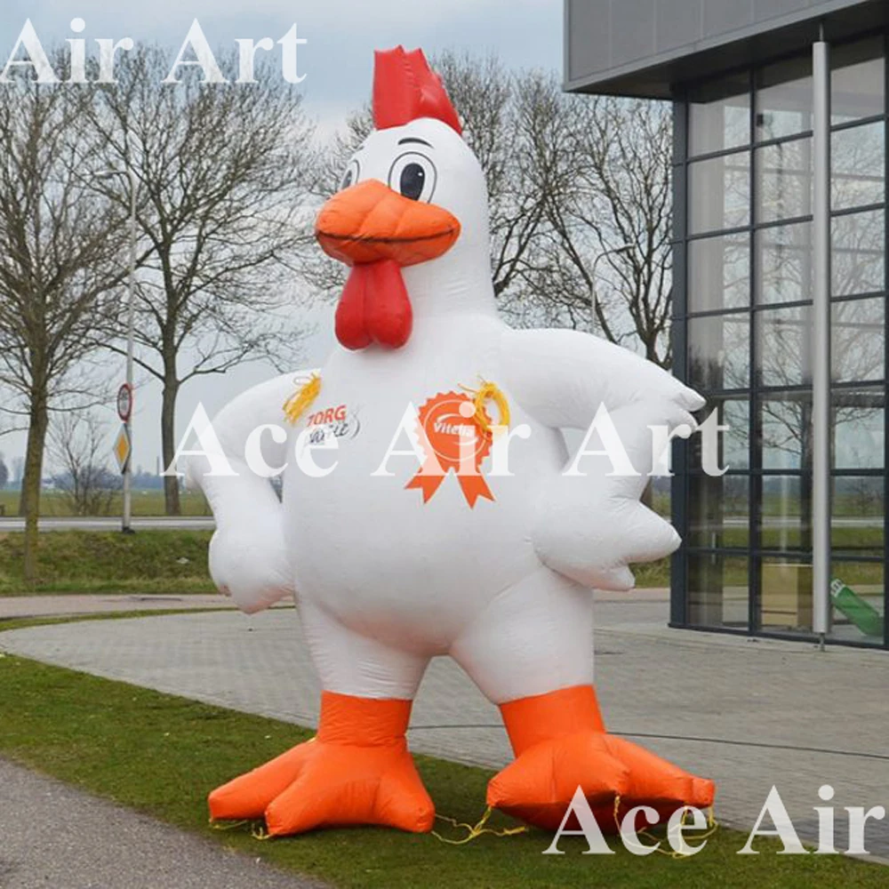 

Custom Giant White Inflatable Rooster Chicken Balloon for Farm/Outdoor Advertising Decoration