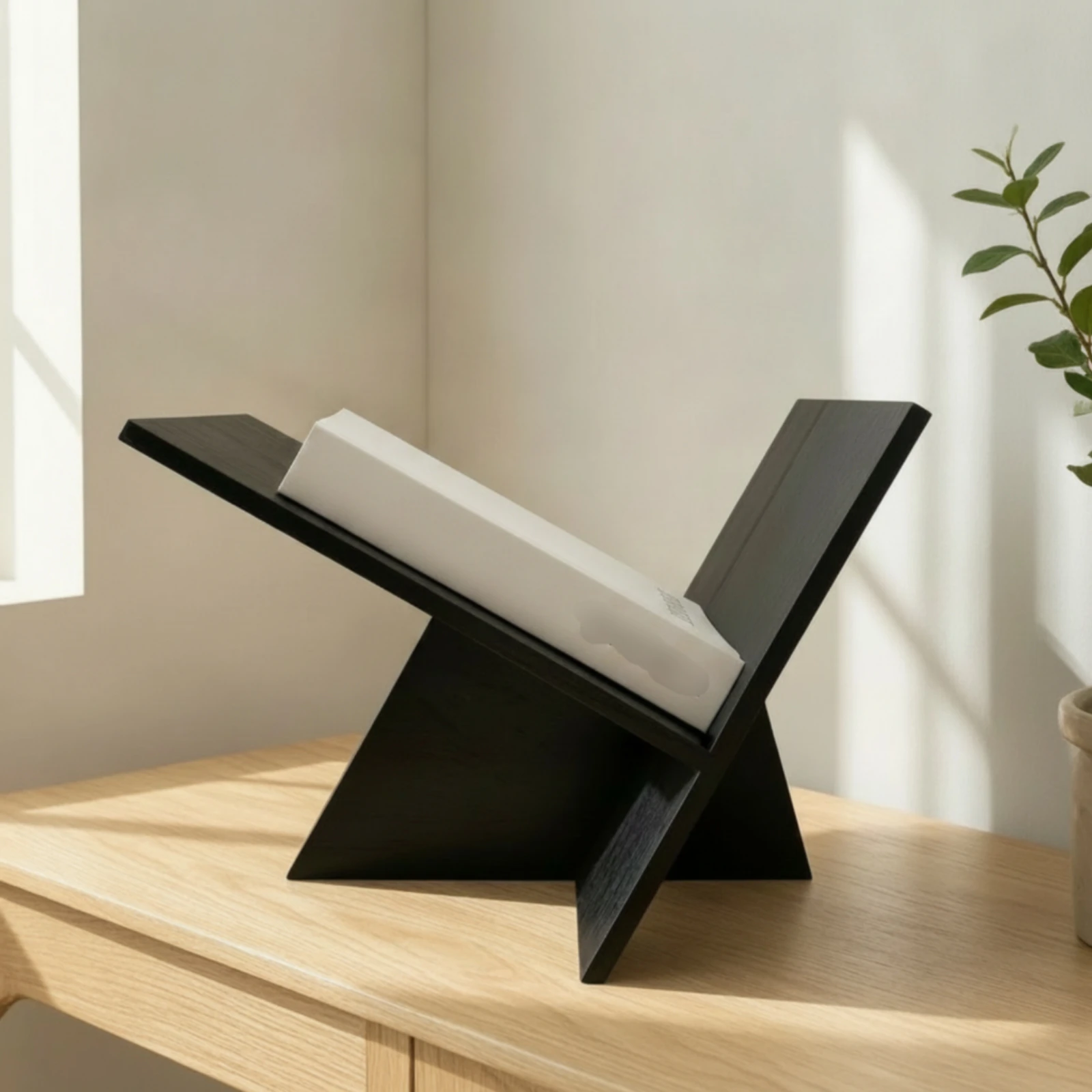 Magazine Display Stand Open-Frame Desktop Book Stand Wooden Book Holder Space-Saving Tabletop Bookshelf Long-Lasting for Readers