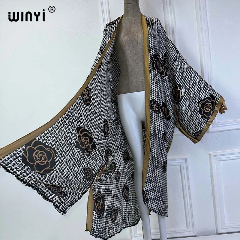 2024 WINYI bohemian Kimono beach cover up costume da bagno elegante donna africana boho Cardigan sexy Holiday manica lunga beach dress