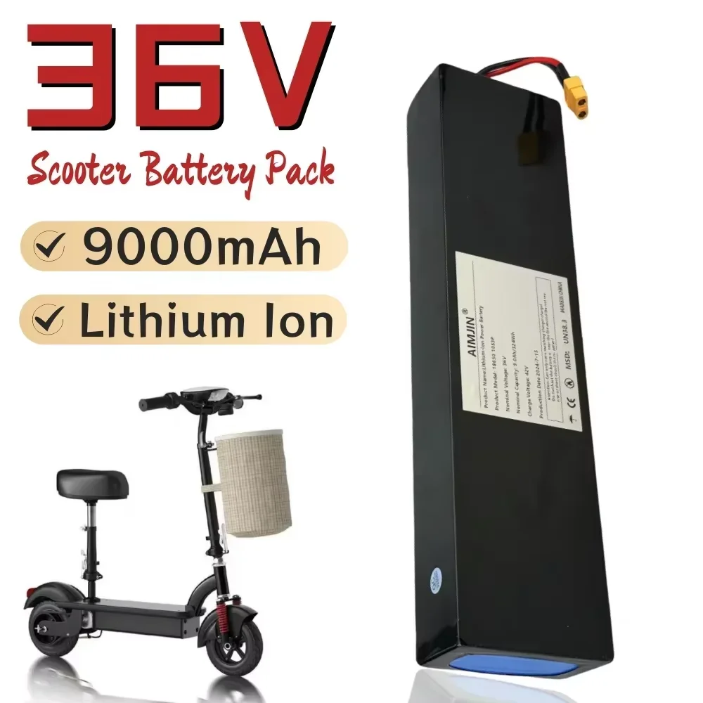 

9000mAh 18650 Lithium Battery Pack 10S3P 36V For Kugoo S2 / S3 / S4 / M2 Scooter Battery etc accessories with BMS