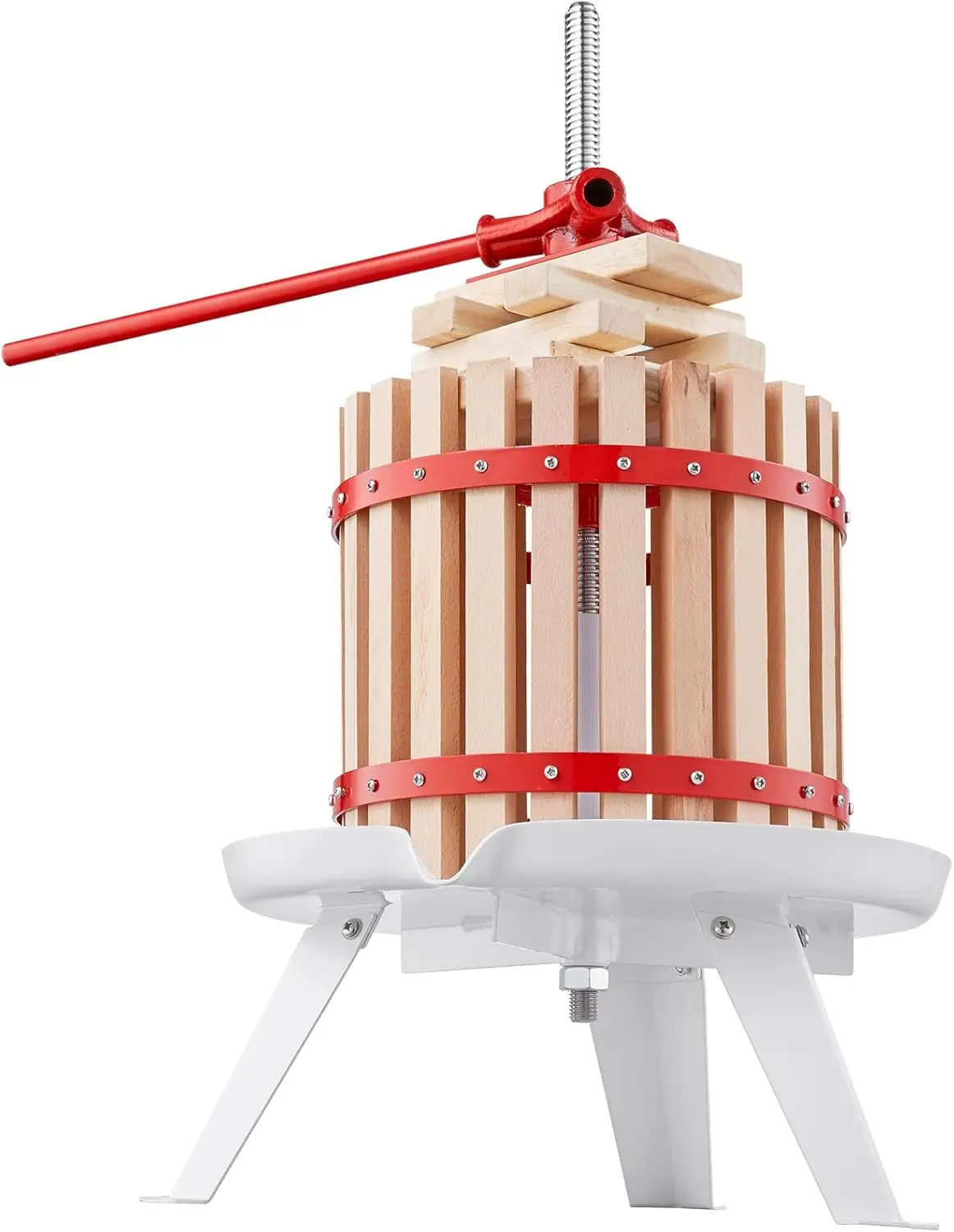 フルーツワインプレス、3.2ガロン/12L、6ブロック付き無垢材バスケット、手動ジュースメーカー、サイダーアップルグレープチンキ野菜ホン