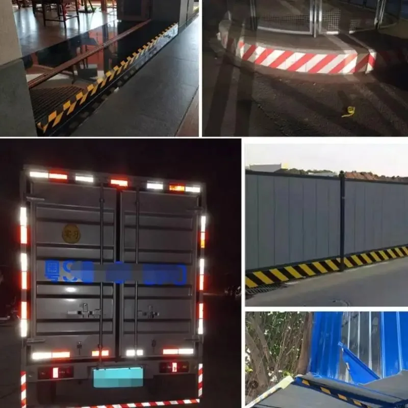 2M Twill Reflective Material Left Right Red White Tapes Waterproof Self-Adhesive Reflectors Safety Conspicuity Stickers For Car