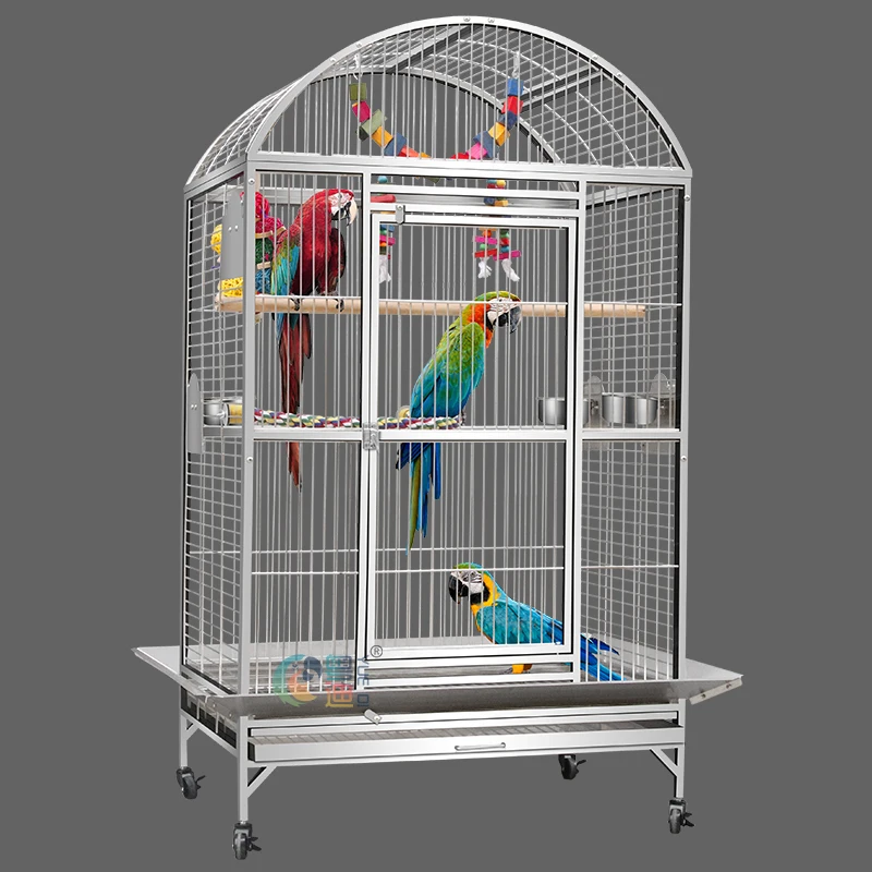 

Stainless Steel Metal Parrot Bird Cage, Extra Large, Budgie Lovebird Large Bird Cage, Villa Parrot Breeding Cage ST68R