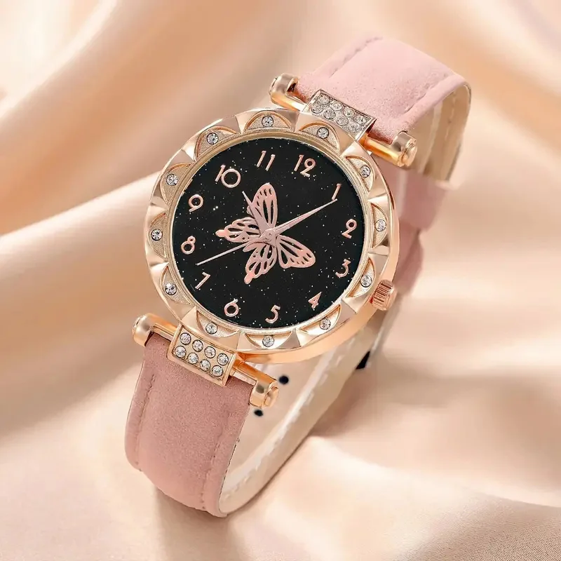 6-piece ladies' elegant quartz watch and minimalist accessory set for daily wear, holidays, and gifts for friends and family
