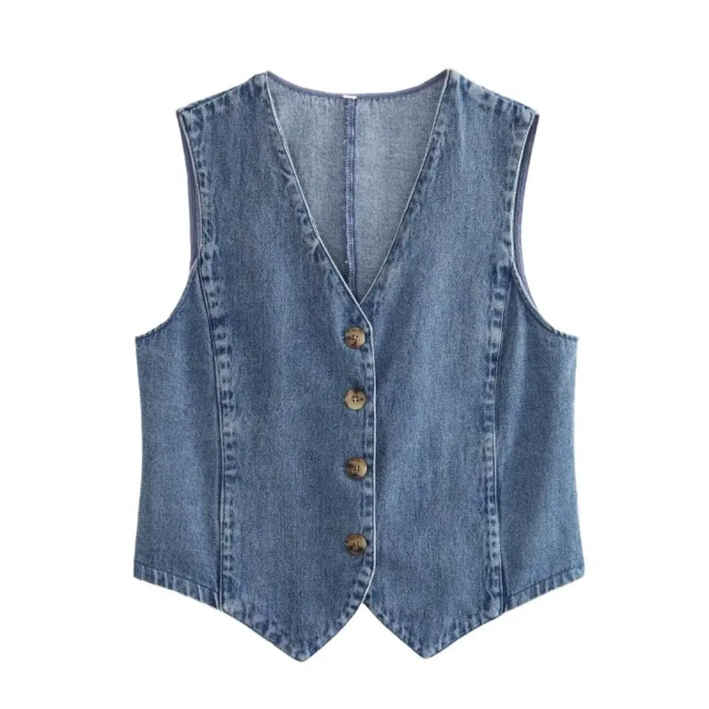 

Summer New Women's Denim Vest Y2K Style European And American Wholesale Fashion B88464