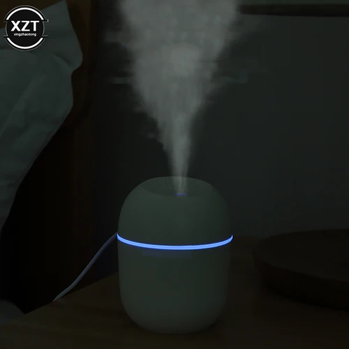 Imagen 2 del producto Mini humidificador de aire portátil de 220ML, Humidificador USB para el hogar, coche, oficina, con lámpara LED de noche, ambientador