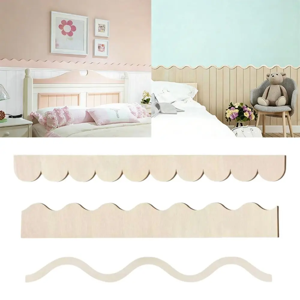 

20 шт. Деревянные рамки с волнистым краем в форме веера, для домашнего декора, поделок своими руками, окрашиваемые, декоративные, для отделки шкафов