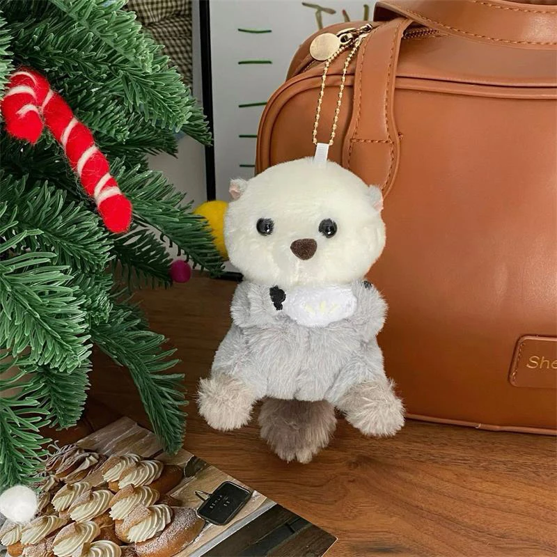 Cute Otters Plush Dolls Stuffed Toys Keychain Pendant School Bag Key Wallet Hanging Ornaments Couple Backpack Charms Kids Gifts