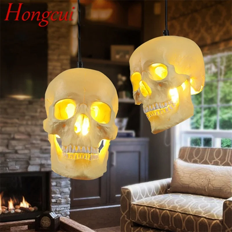 Hongcui-lampa wisząca w stylu nordyckim, kreatywna, czaszka, cień, dekoracyjna, LED, nowoczesny Design, wiszące lampy, oświetlenie domu