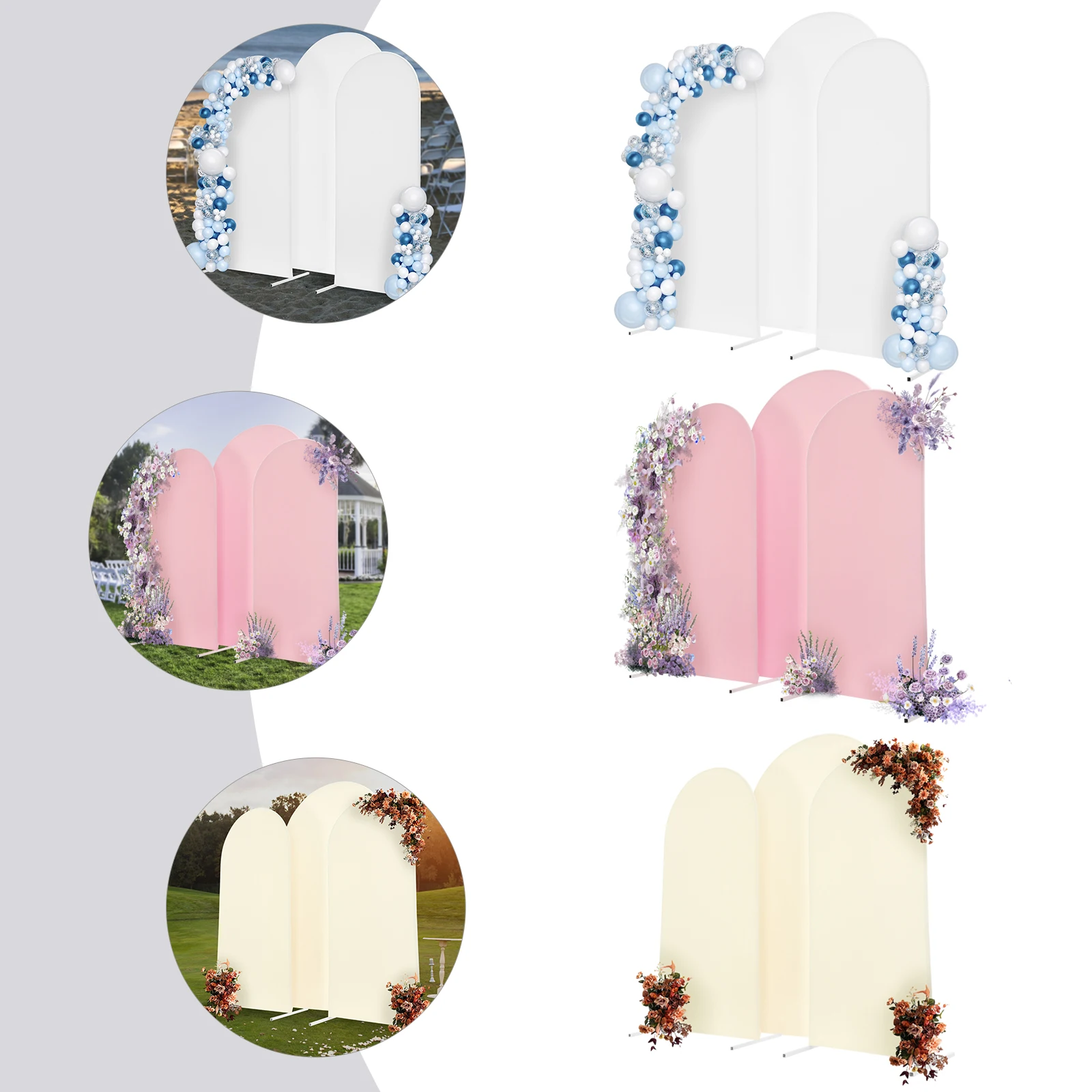 Casamento Arch Capa e Backdrop Stand Set, 3pcs