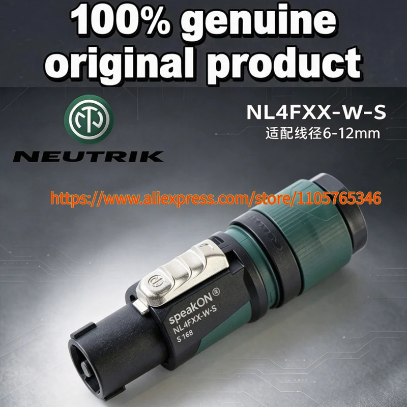 3pcs Original Switzerland NEUTRIK NL4FXX-W-S 4 Pole SpeakON Cable Connector Screw Terminal Assembly Cable Diameters 6 to 12MM