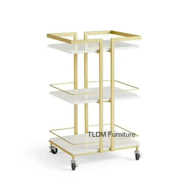Storage Modern Iron Mobile Slate Salon Trolleys Multi-layer Nail Salon Cart Beauty Salon Tool Shelf Trolley Salon Furniture