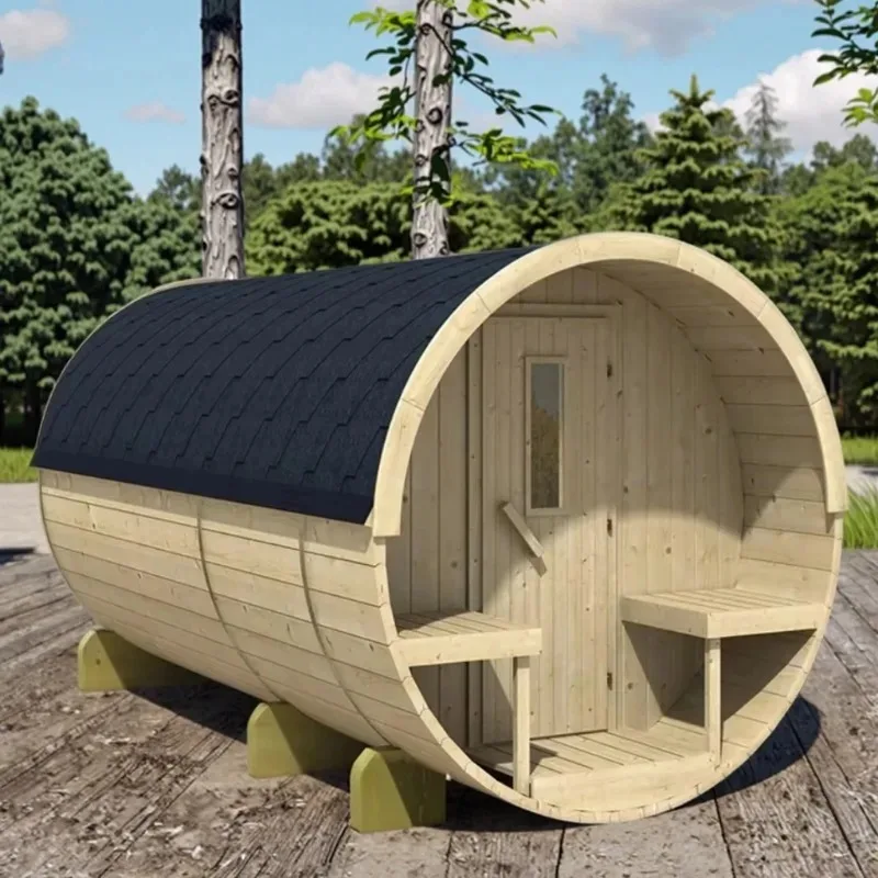 Best Selling Modern Red Cedar Smart Outdoor Sauna Cabin Stylish Dry Sauna Shower Room