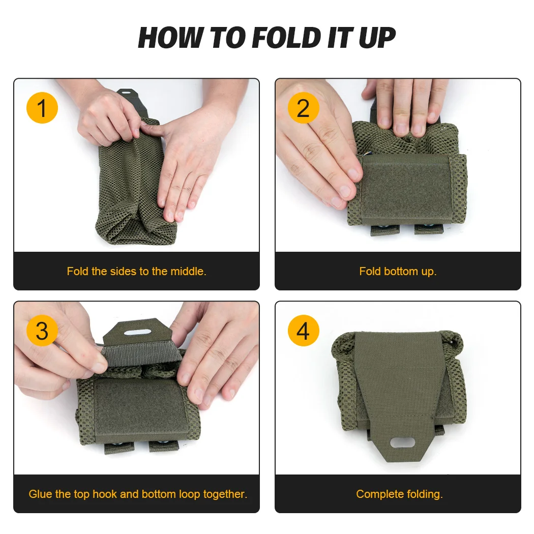 IDOGEAR Tactical MOLLE Mesh Dump Pouch Drop Pouch Foldable Mag Recycling Holder 3595