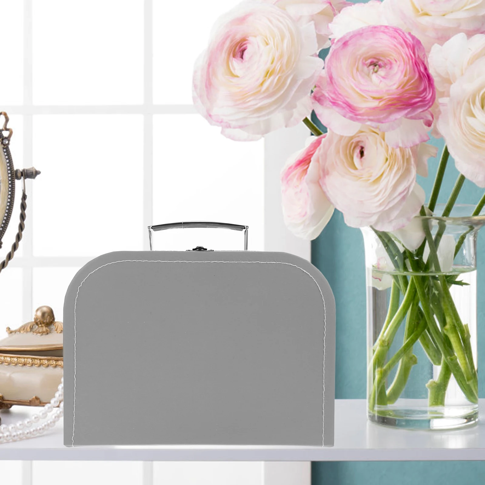 

Pink Suitcase Gift Box Small Stainless Steel Boxes Wedding Guests Travel Bracelet Jewelry Storage Display Case Decorative