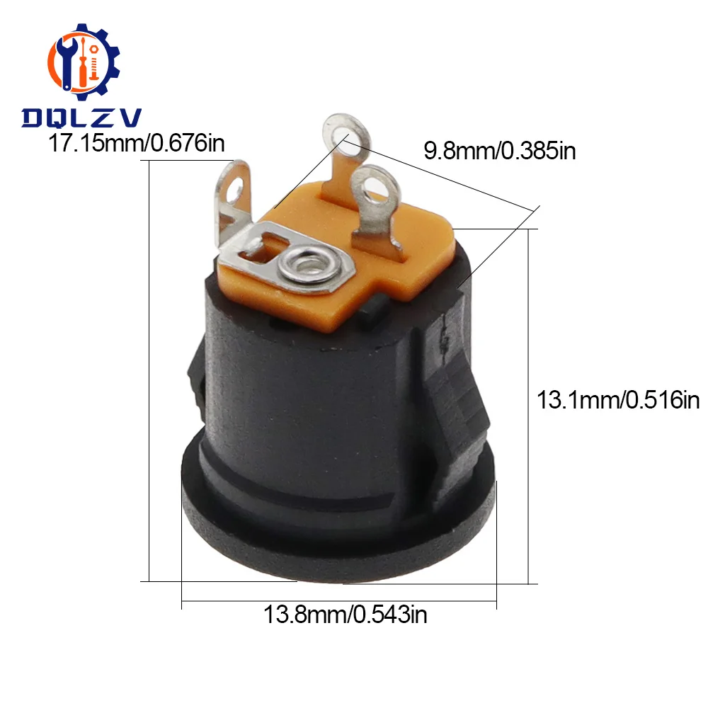 DC-022K 5.5*2.1MM 5.5*2.5MM 3.5*1.35MM DC Power Socket 3Pin Connector Panel Mounting DC022 With Card Slots Charging Socket