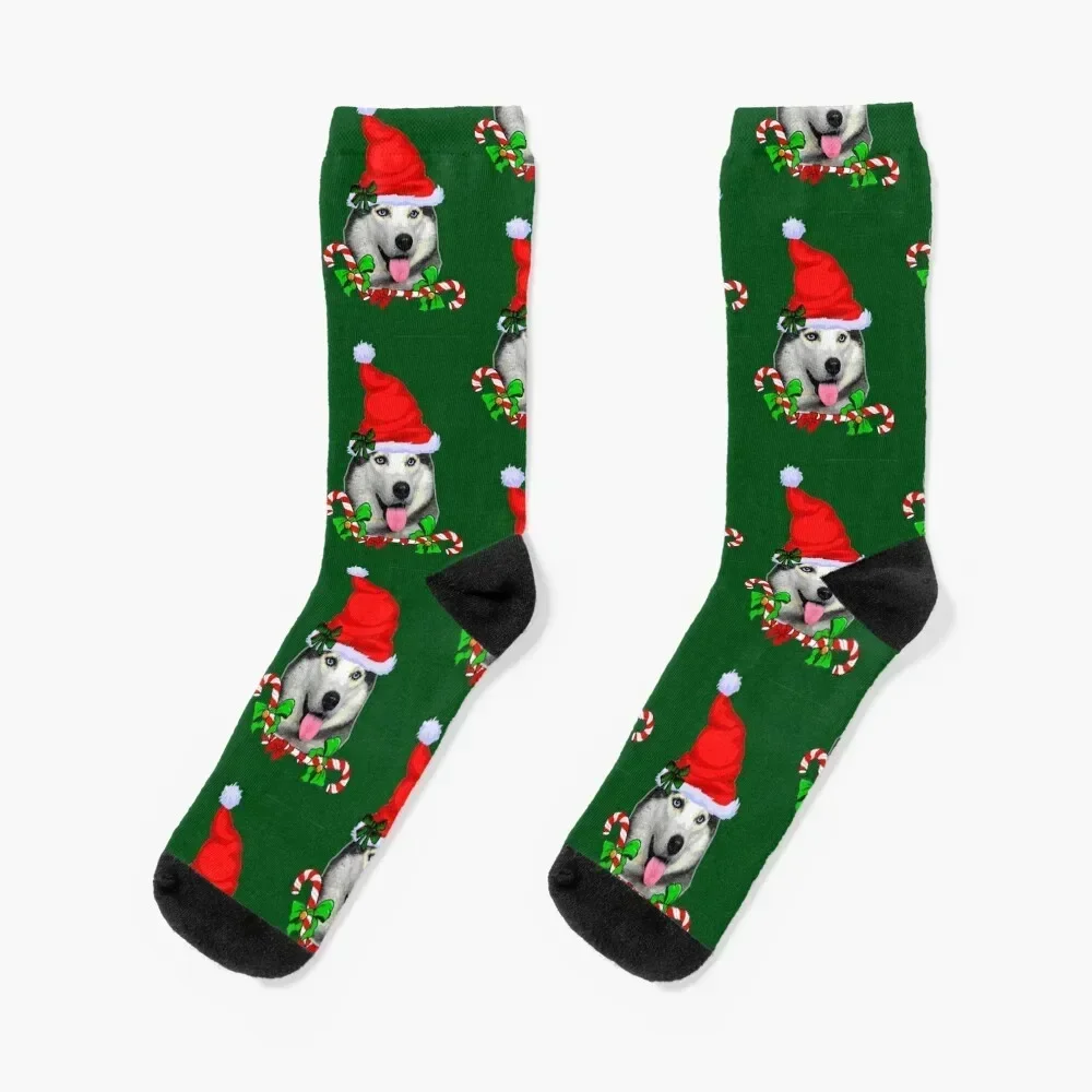 

Siberian Husky Christmas Gifts Socks Climbing christmass gift happy Christmas Socks Ladies Men's