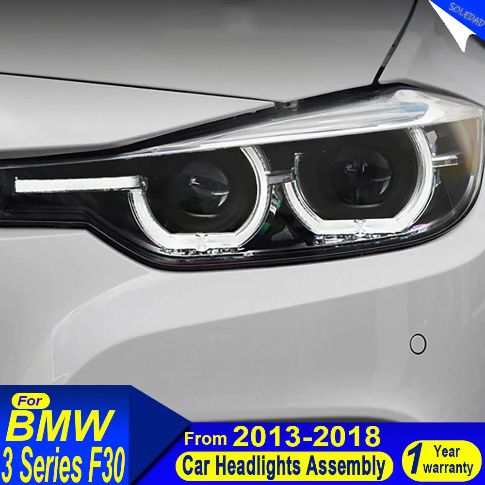 

Светодиодные фары для BMW F30 F35 3 серии 2013-2018, фары F35 F80, указатели поворота, дальний свет, линзы Angel Eye, светодиодные лампы.
