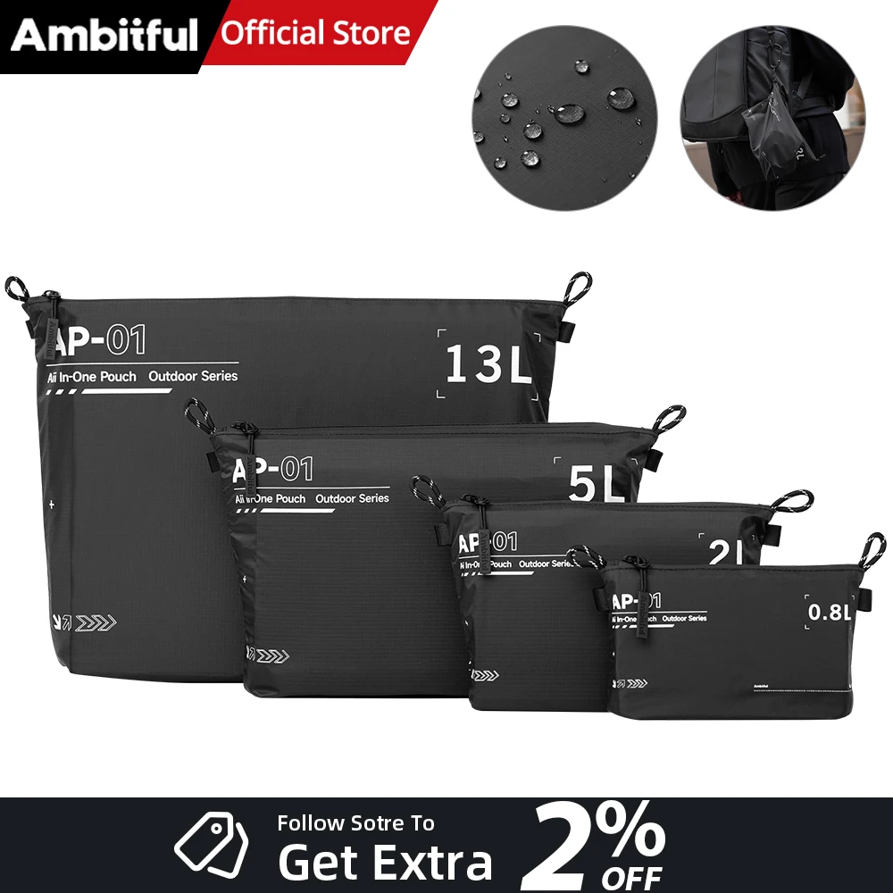 AMBITFUL AP01 pochette étanche 2L 5L 13L, sac de transport polyvalent de grande capacité pour appareil photo Flash Speedlit Minitor DSLR