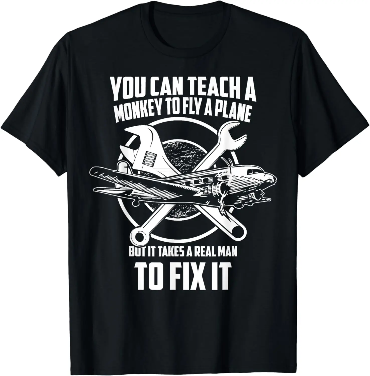 Koszulka mechanika samolotu-Real Man Fix samolot T-Shirt męski odzież topy Streetwear w stylu Vintage T Shirt z grafiką koszulka koszulka