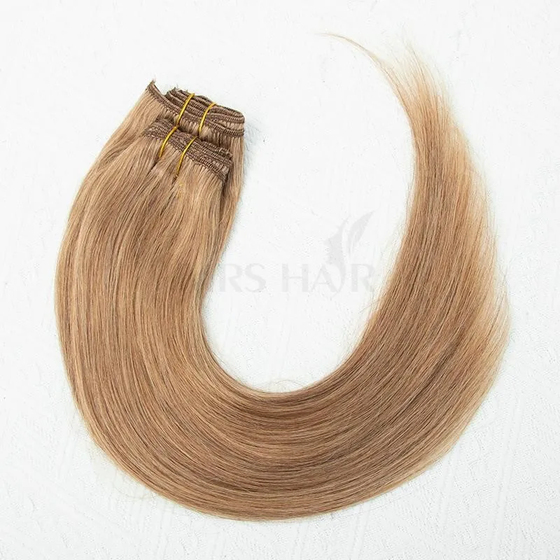 Marrone castagno # 10 clip a testa intera nelle estensioni dei capelli Capelli naturali 8 pezzi Prezzo di liquidazione di buona qualità