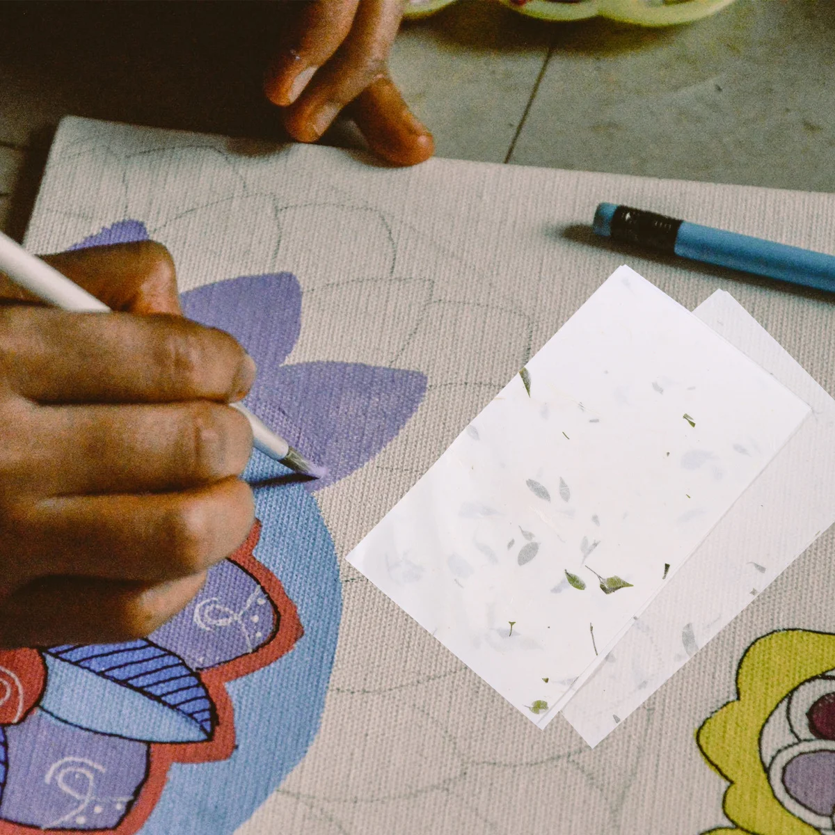 1 Set Chinese Calligraphy Paper Tea Leaf Style Premium Handmade Writing Painting Paper for Art Craft Drawing Practice