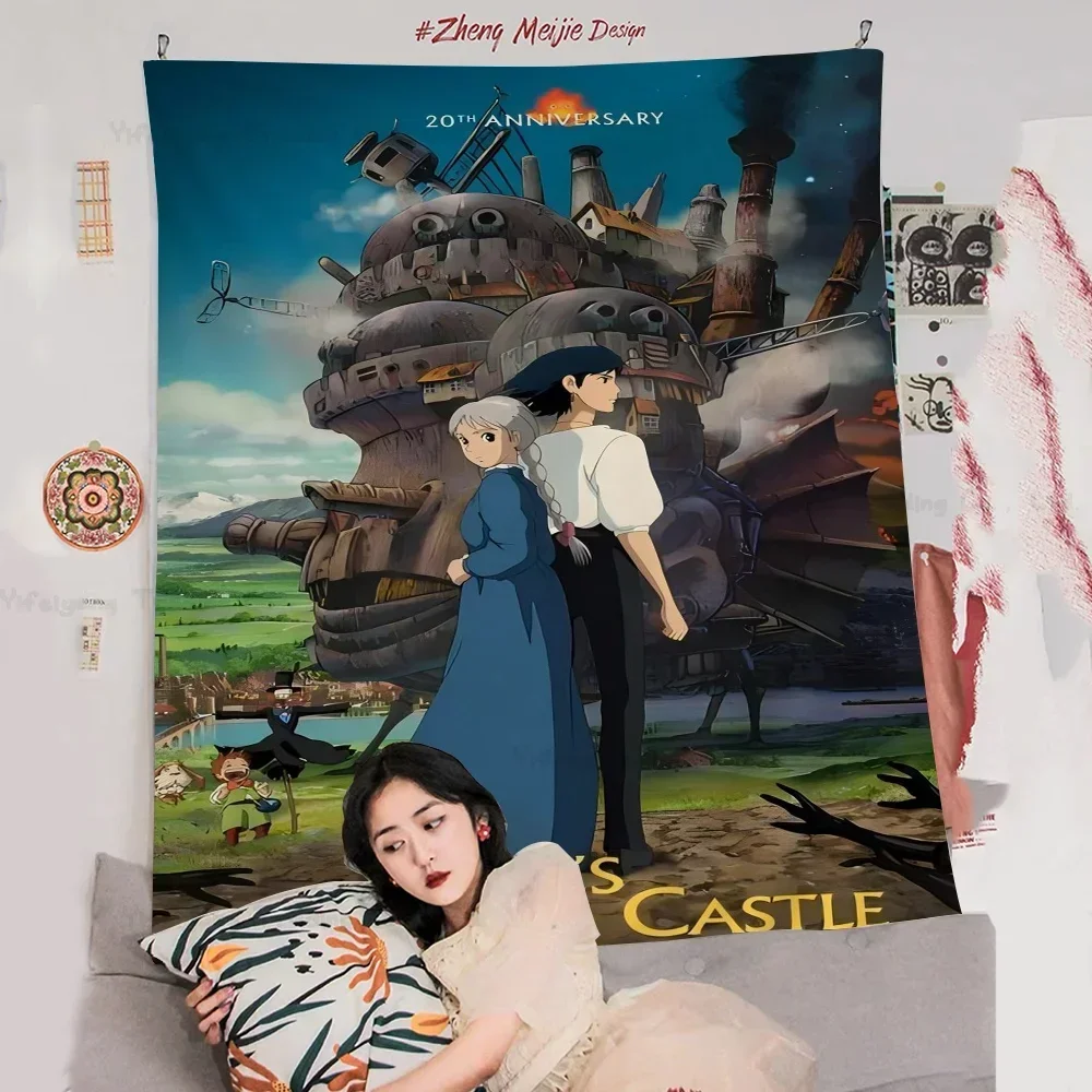 

Howl's Moving Castle Cartoon Tapestry Bohemian Wall Tapestries Mandala Wall Hanging Sheets
