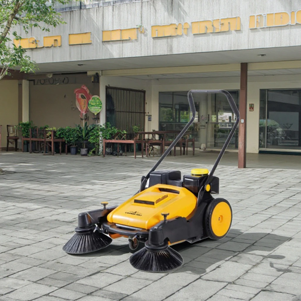 Nova vassoura elétrica de 48v, máquina industrial de limpeza de calçada e piso de estrada com componentes de escova fortes