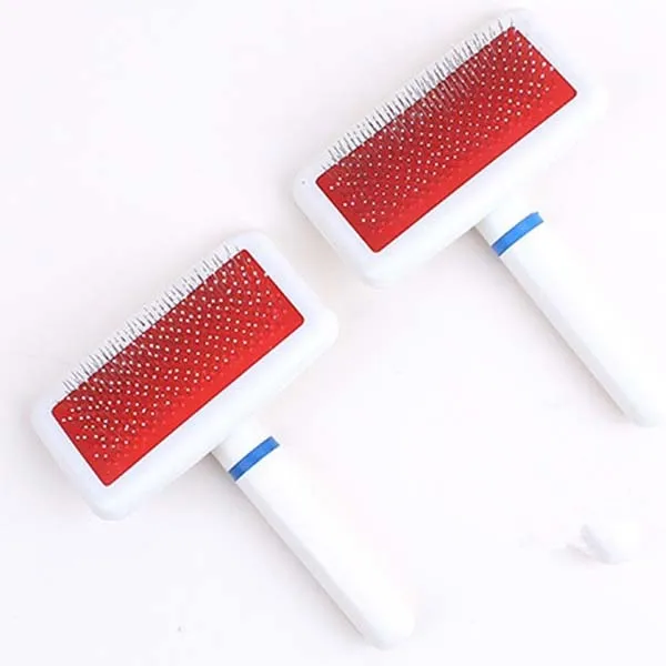 

Pet Grooming Brush Comb Tool Dog Cat 9.5X5.5X13Cm Plastic Stainless Steel Pin Comfort Handle Removes Dead Loose Spill Shedding