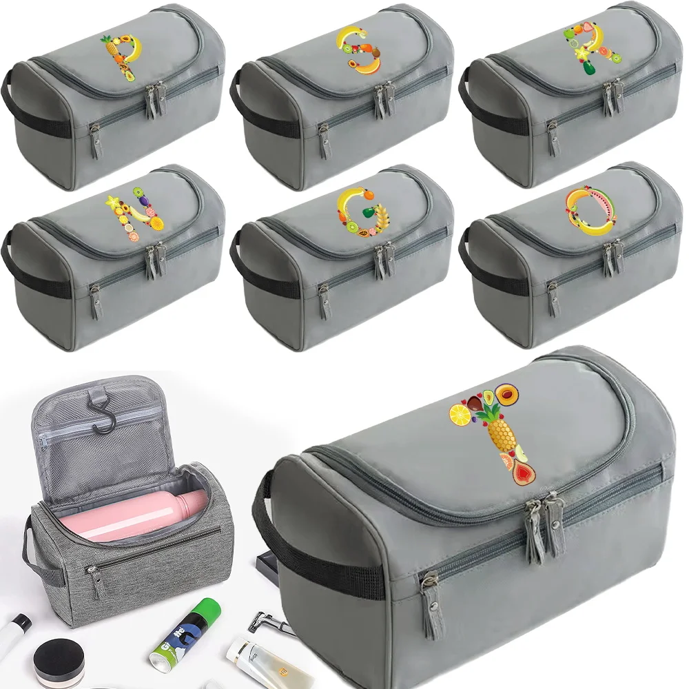 

Wash Bag Women's Men's Universal Outdoor Big Capacity Fruit Printing Series Reusable High Quality Zipper Storage Pack