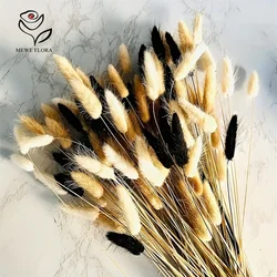100Pcs Natural Dried Flowers Rabbit Bunny Tail Grass Wedding Decortaion Artificial Flower Lagurus Ovatus Pampas Boho Home Decor