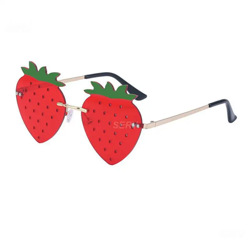 Sunglasses Wear Resistant Frameless Frameless Party Glasses Glasses Funny Glasses Clear And Bright Uv400 Strawberry Sunglasses