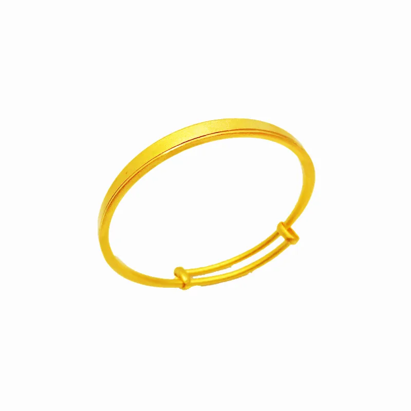 Imagem -05 - Bracelete Push Pull Banhado a Imitação para Mulheres Decoração em Ouro Puro Pulseira Fosca 100 24k Real 18k