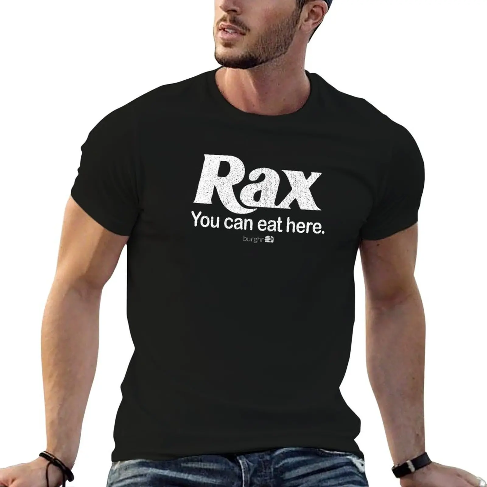 Rax T-Shirt plain hippie clothes summer clothes Men's cotton t-shirt