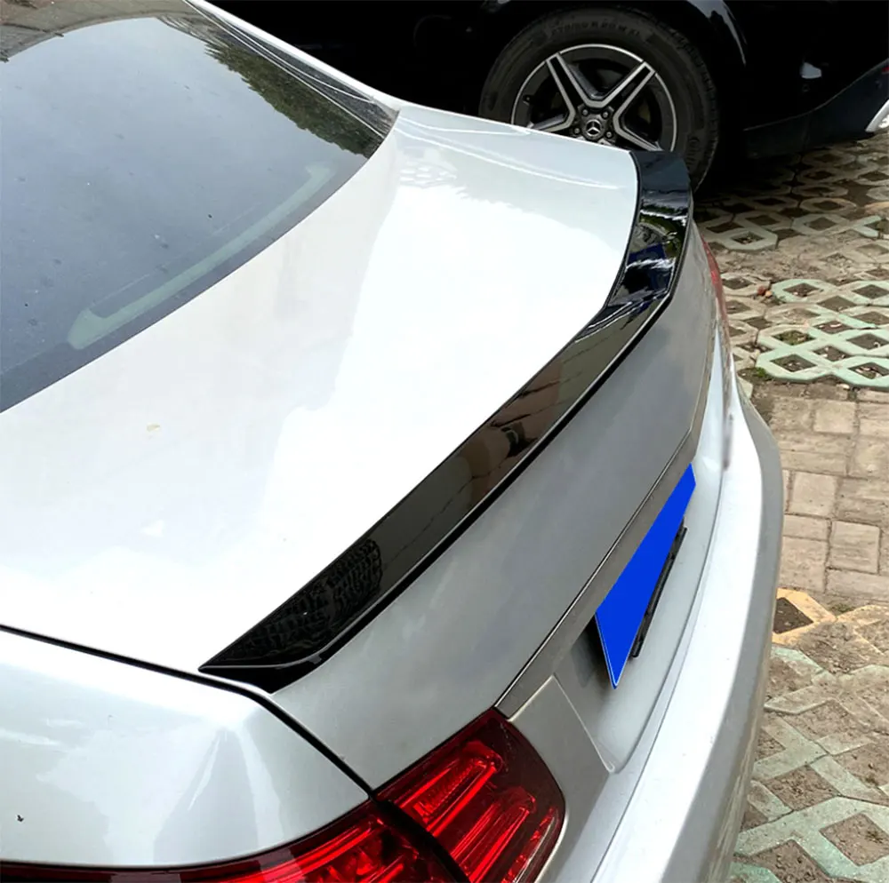 

CKMUUER ABS Carbon Look Rear Trunk Lip Spoiler For Mercedes Benz E Class W212 E200 E260 E63 AMG 2014-2016 Sedan 4 Door 2014-2016