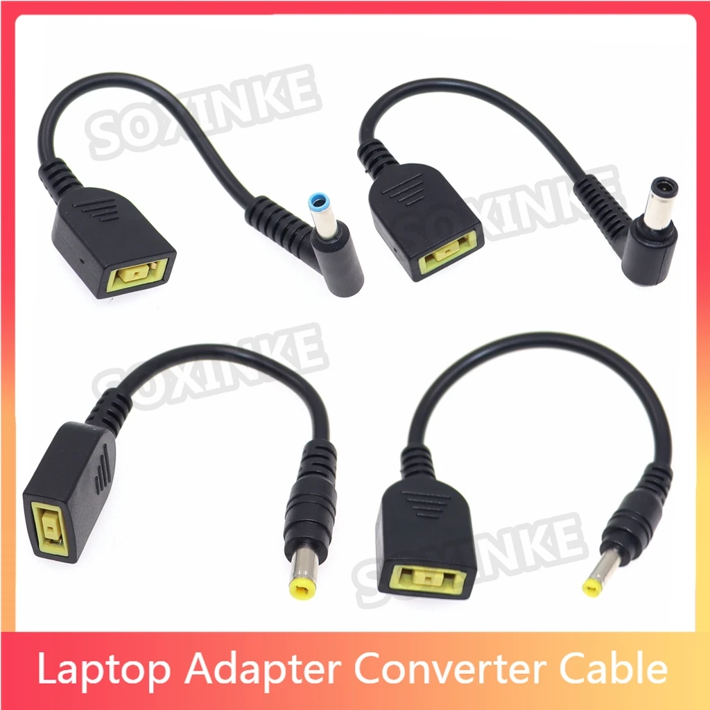 Kwadratowy żeński na 5.5x2.1/7.9x5.5/4.0x1.7mm męski DC Jack Wtyk Adapter Kabla Zasilającego do Laptopa Lenovo Thinkpad 15cm
