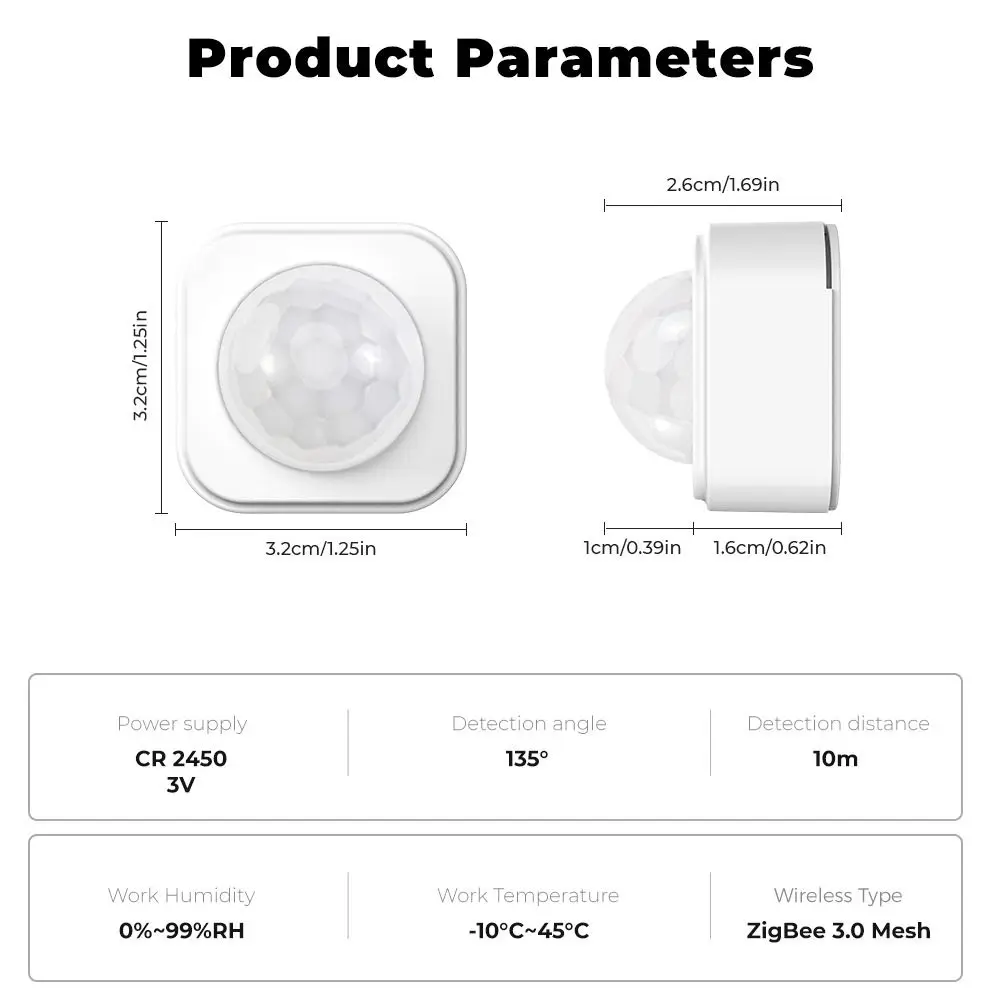 Remote Conrtol Human Body Infrared Detector Advanced High Sensitivity PIR Motion Sensor Wide Range Detection Easy Installation