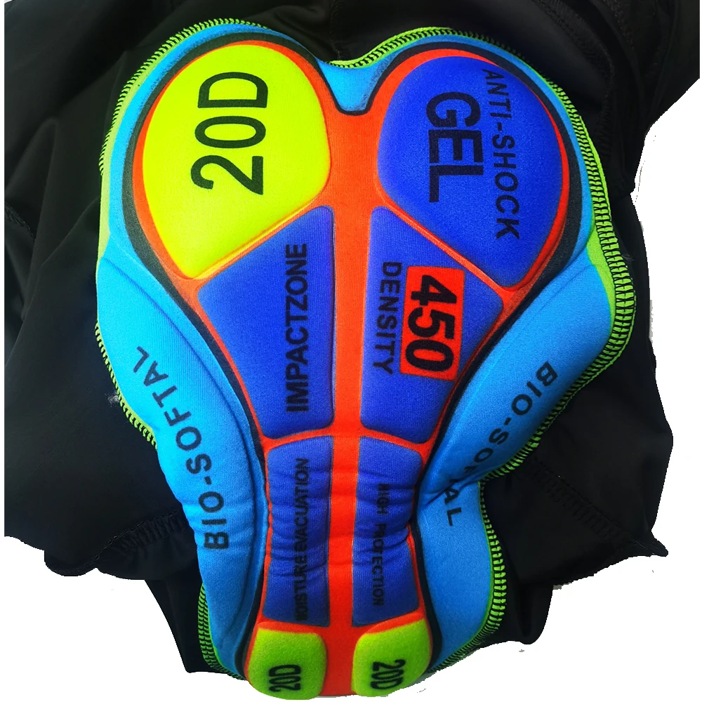 MTB 20D Gel Heren fietsen lange riemzak MTB fietsen nauwsluitende broek, fietsen gevuld gelpad winterfietsbroek