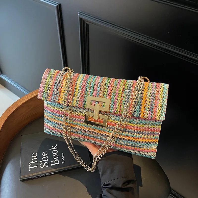 

2025 Women's High-End Bag - Dopamine Color Vacation Style, Chain Messenger