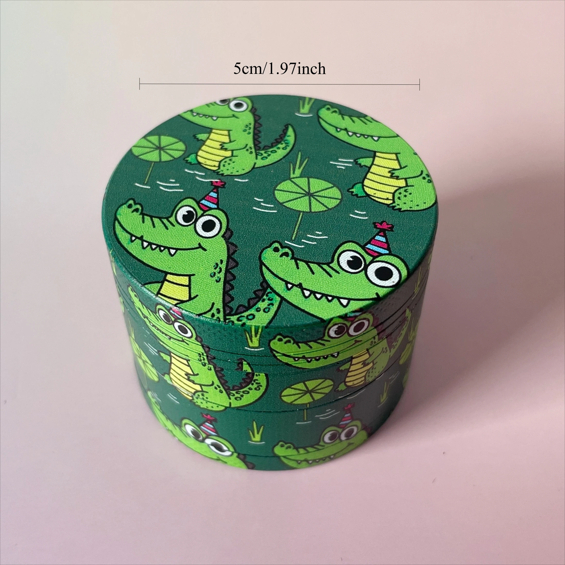 Penggiling Herbal Logam Buaya 2 inci/50mm Aksesoris Merokok